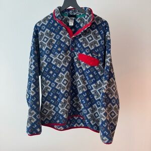 Patagonia Mens Synchilla Snap-T Fleece Pullover Jacket Aurora Channel Snow M